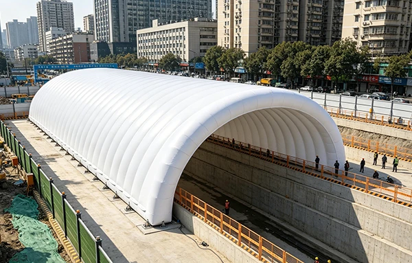 Another Foundation Pit Case! 80-Meter-Span Air Ribbed Foundation Pit Air Membrane System Lands in Beijing